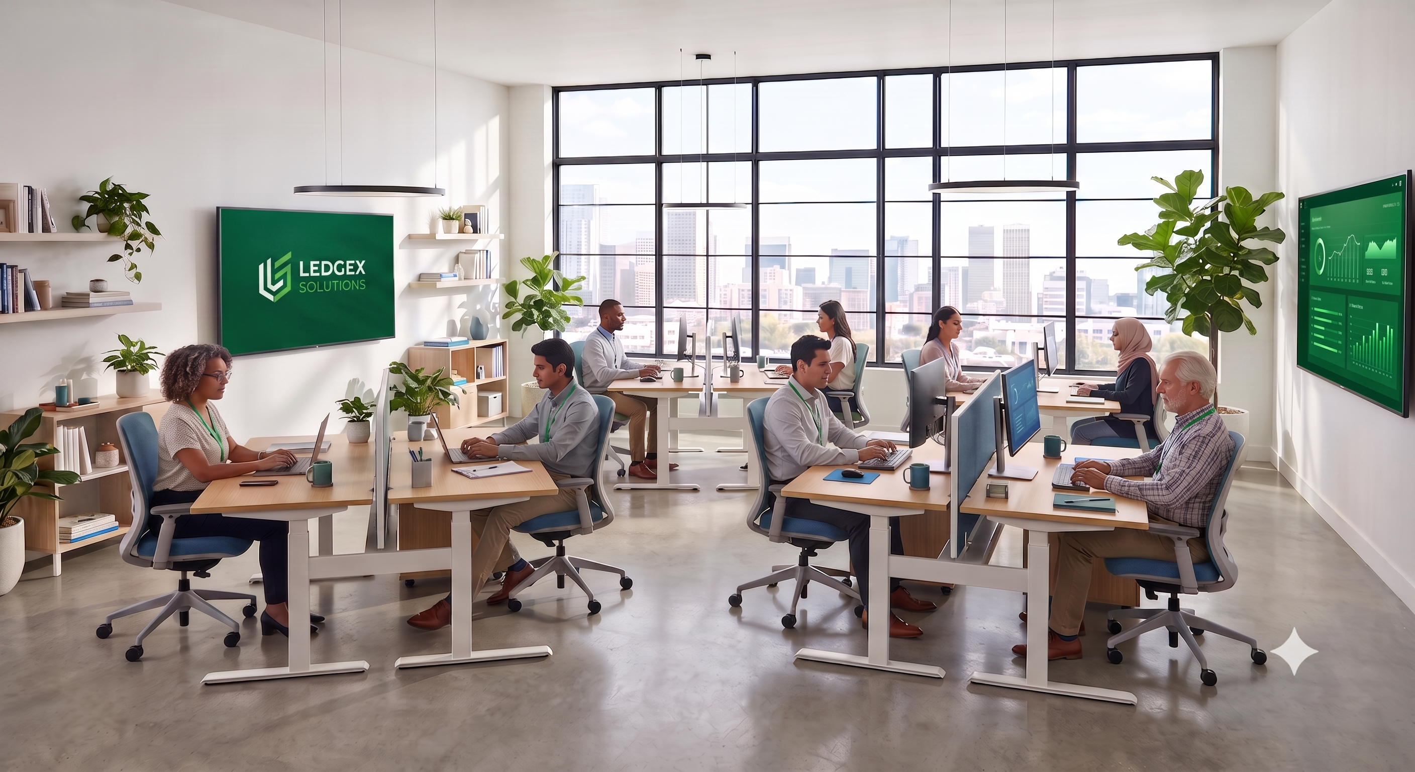 A second team using the same bright office on different scheduled days.